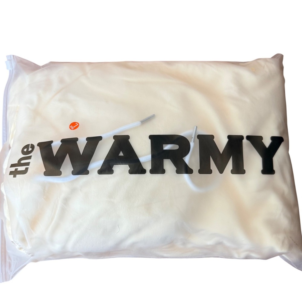 The Warmy Women Oversized Hoodie Cream Faux Fur Lined Cotton Pullover Size L